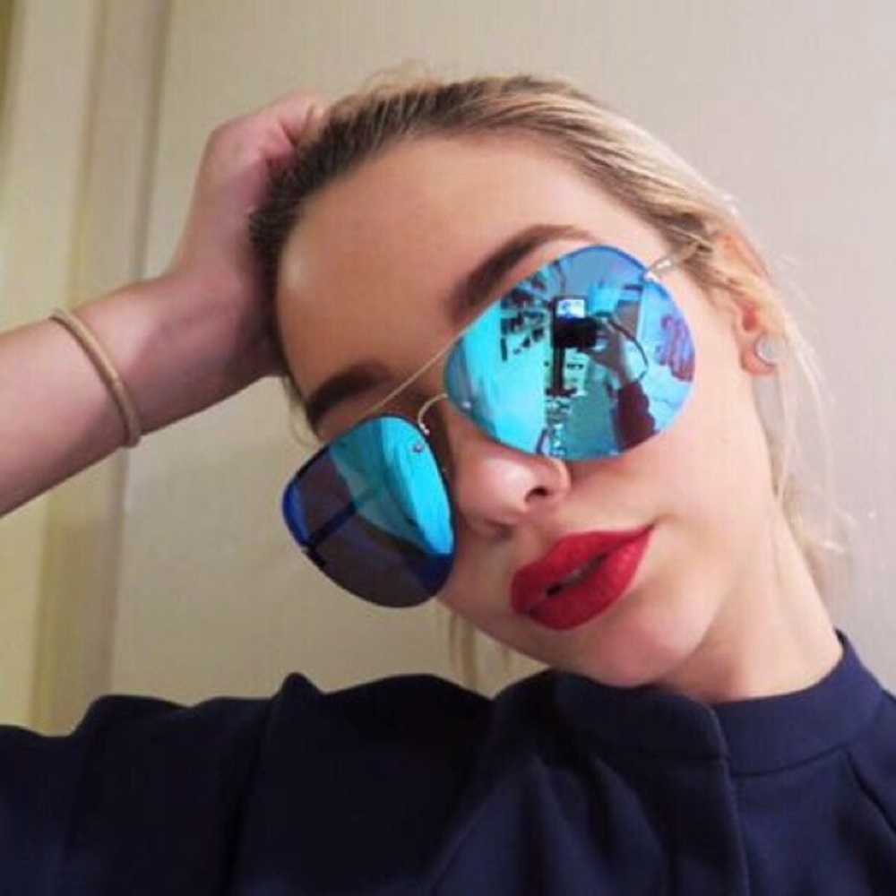 Blue “BEBE” Oversized Aviators
